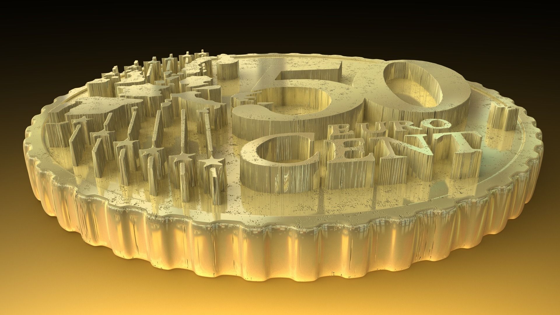 Money euro coin Free 3D model_3