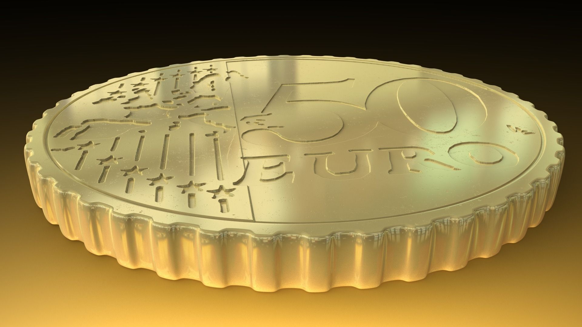 Money euro coin Free 3D model_0