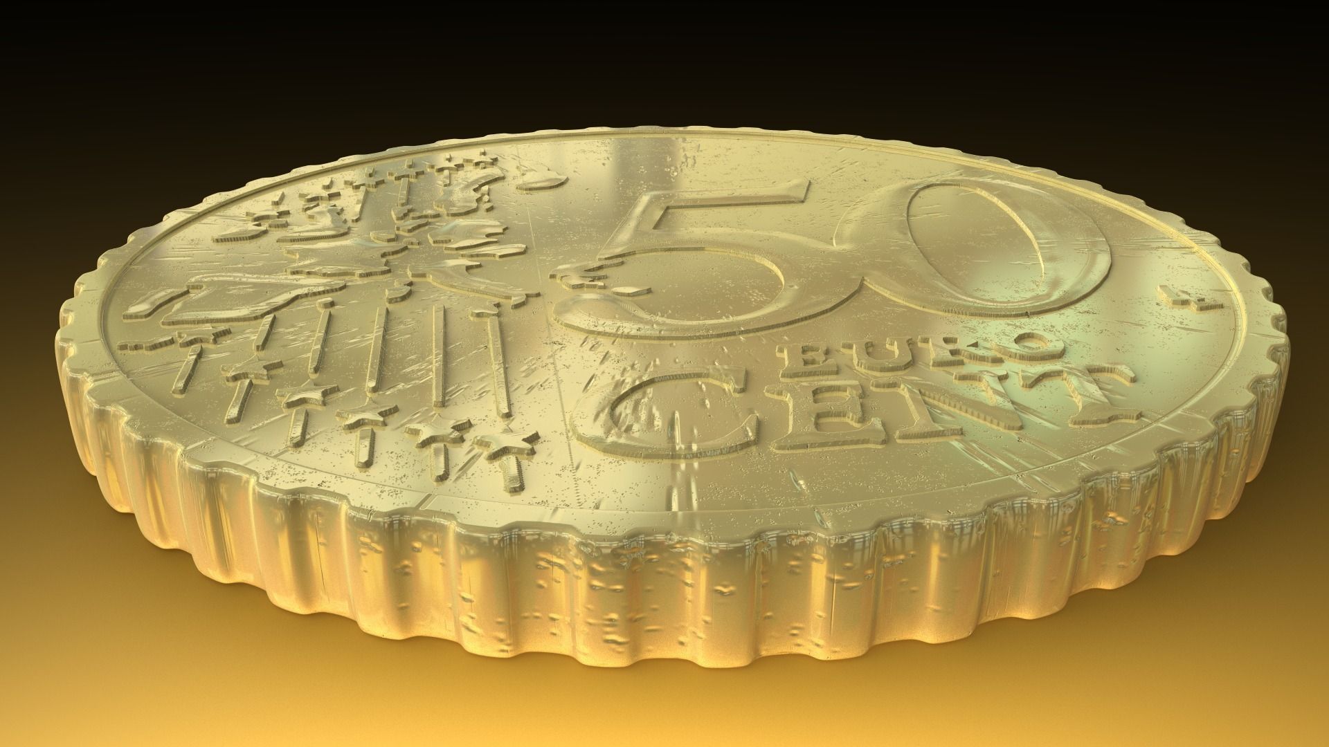 Money euro coin Free 3D model_1