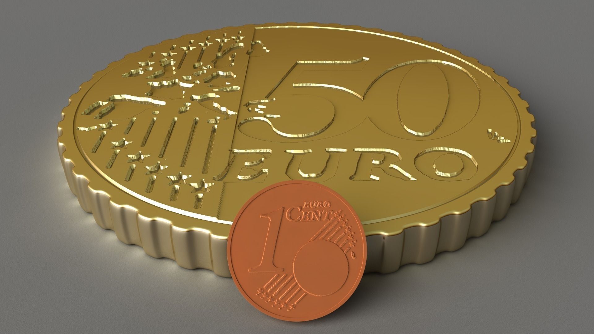 Money euro coin Free 3D model_2