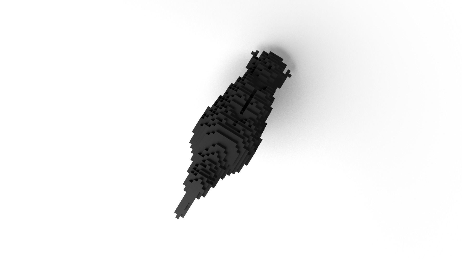 Crow Minecraft Voxel Low-poly 3D model_7