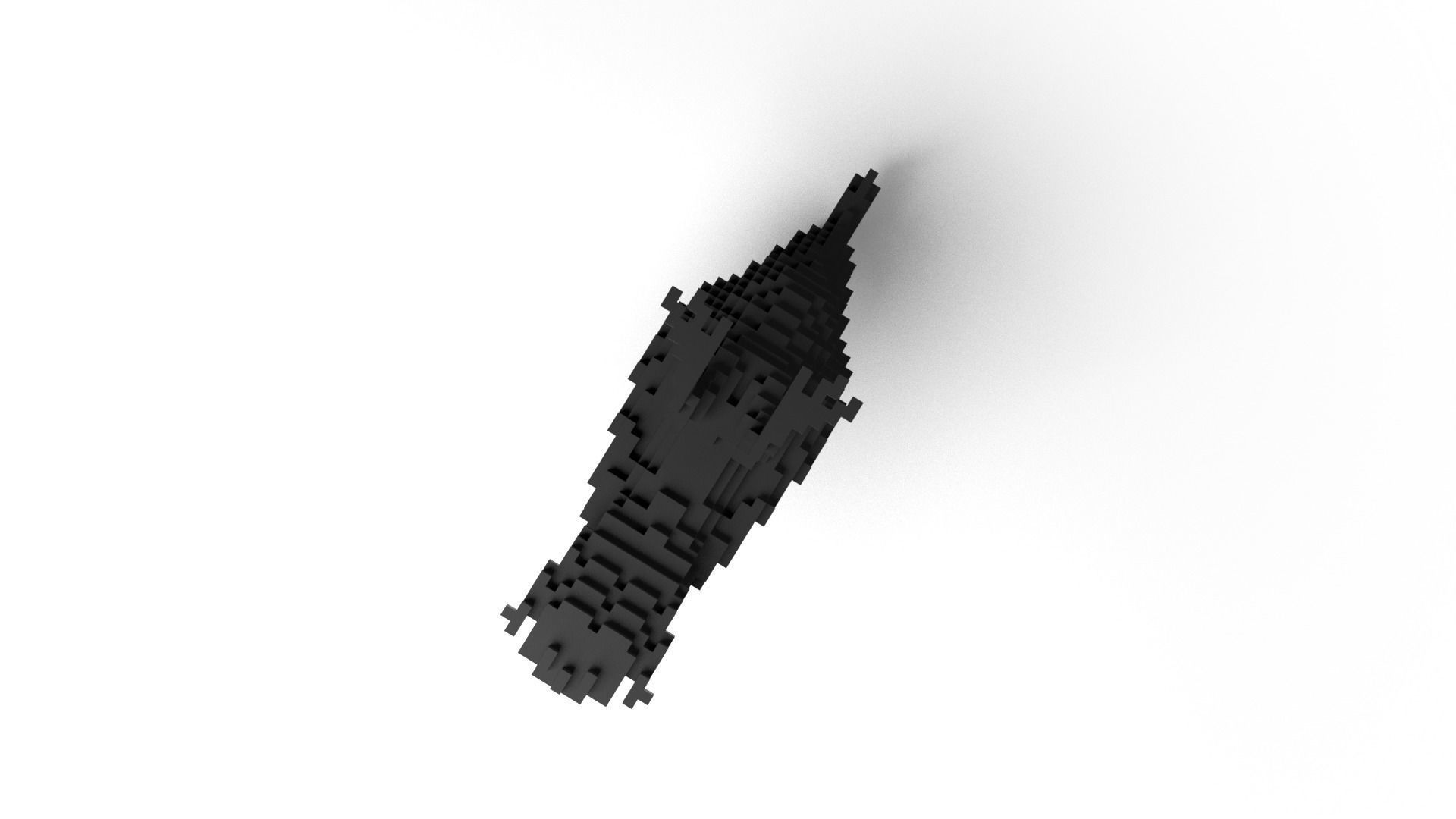 Crow Minecraft Voxel Low-poly 3D model_8