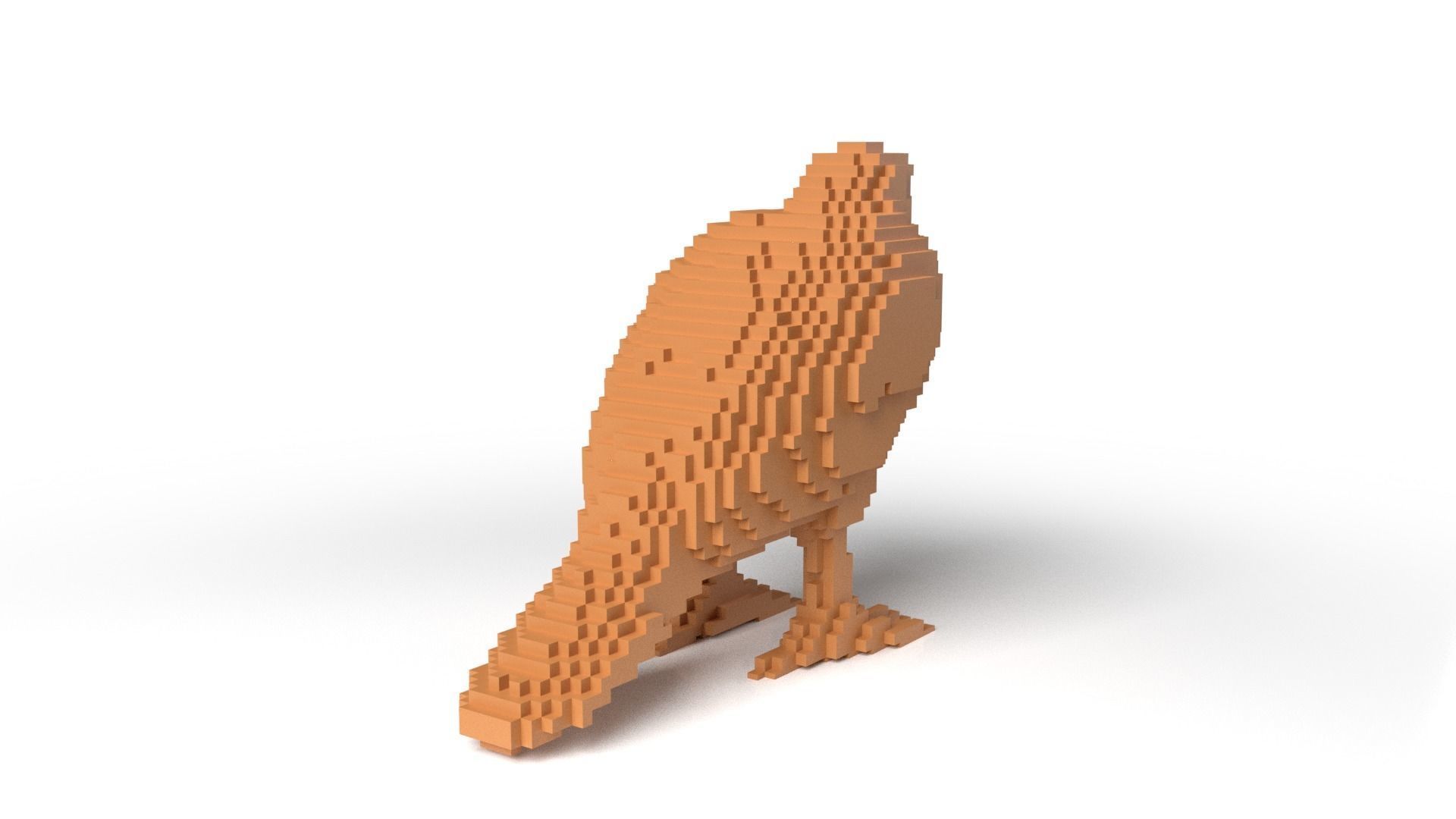 Hawk Minecraft Voxel Low-poly 3D model_4