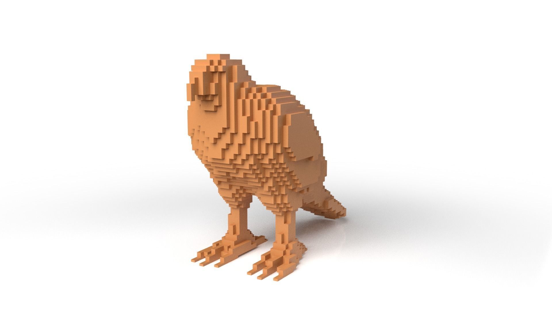 Hawk Minecraft Voxel Low-poly 3D model_1