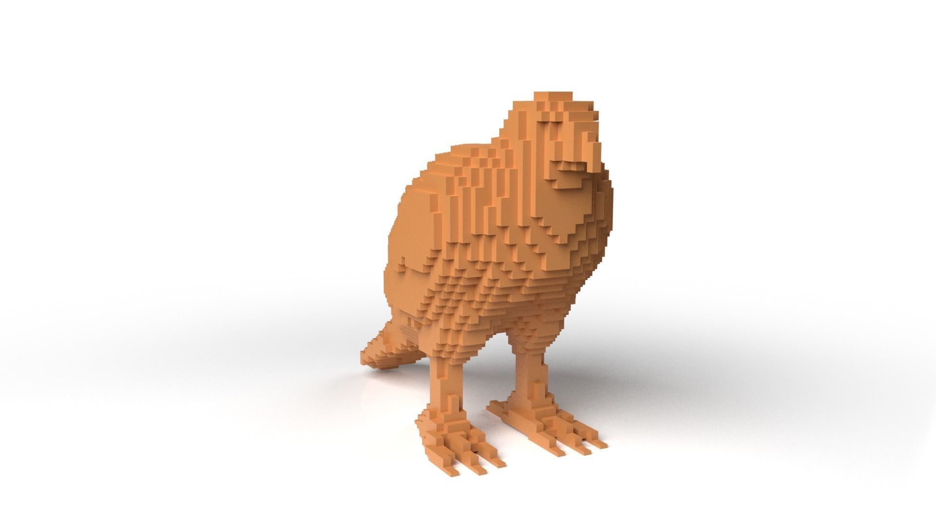 Hawk Minecraft Voxel Low-poly 3D model_2
