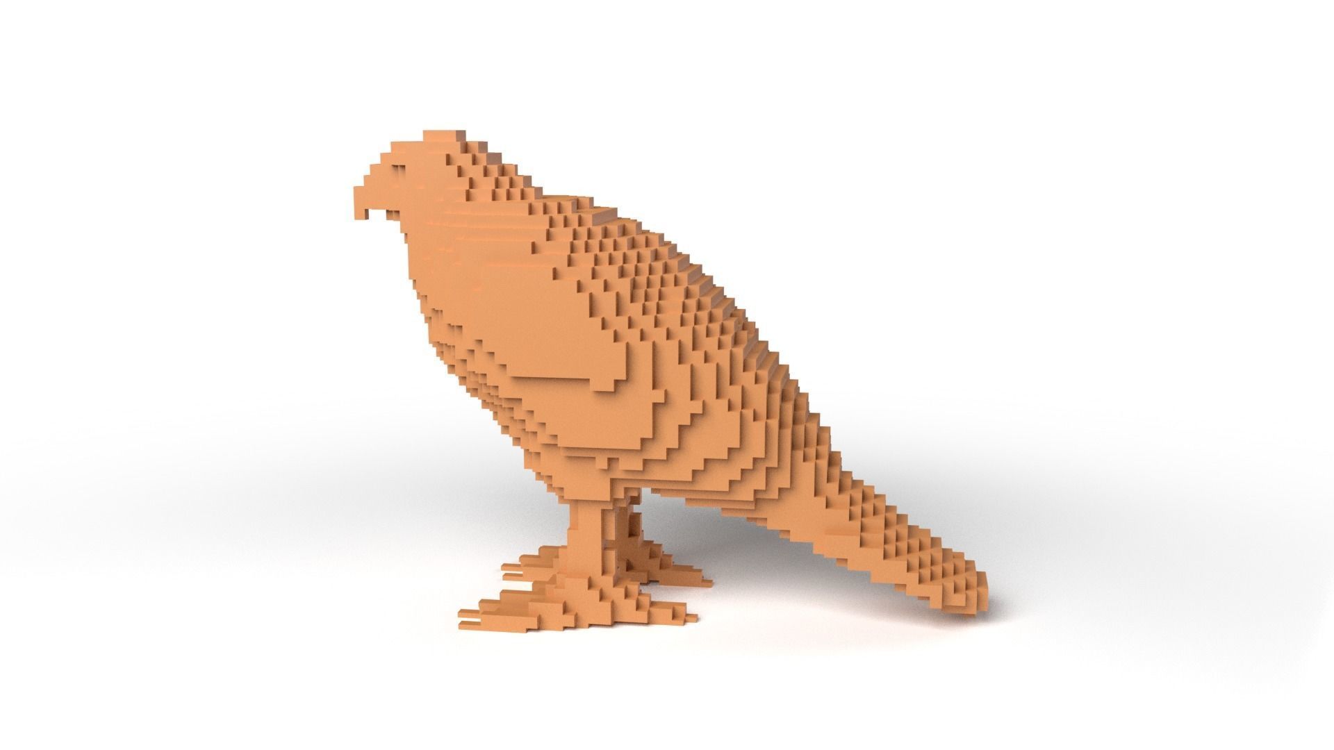 Hawk Minecraft Voxel Low-poly 3D model_6