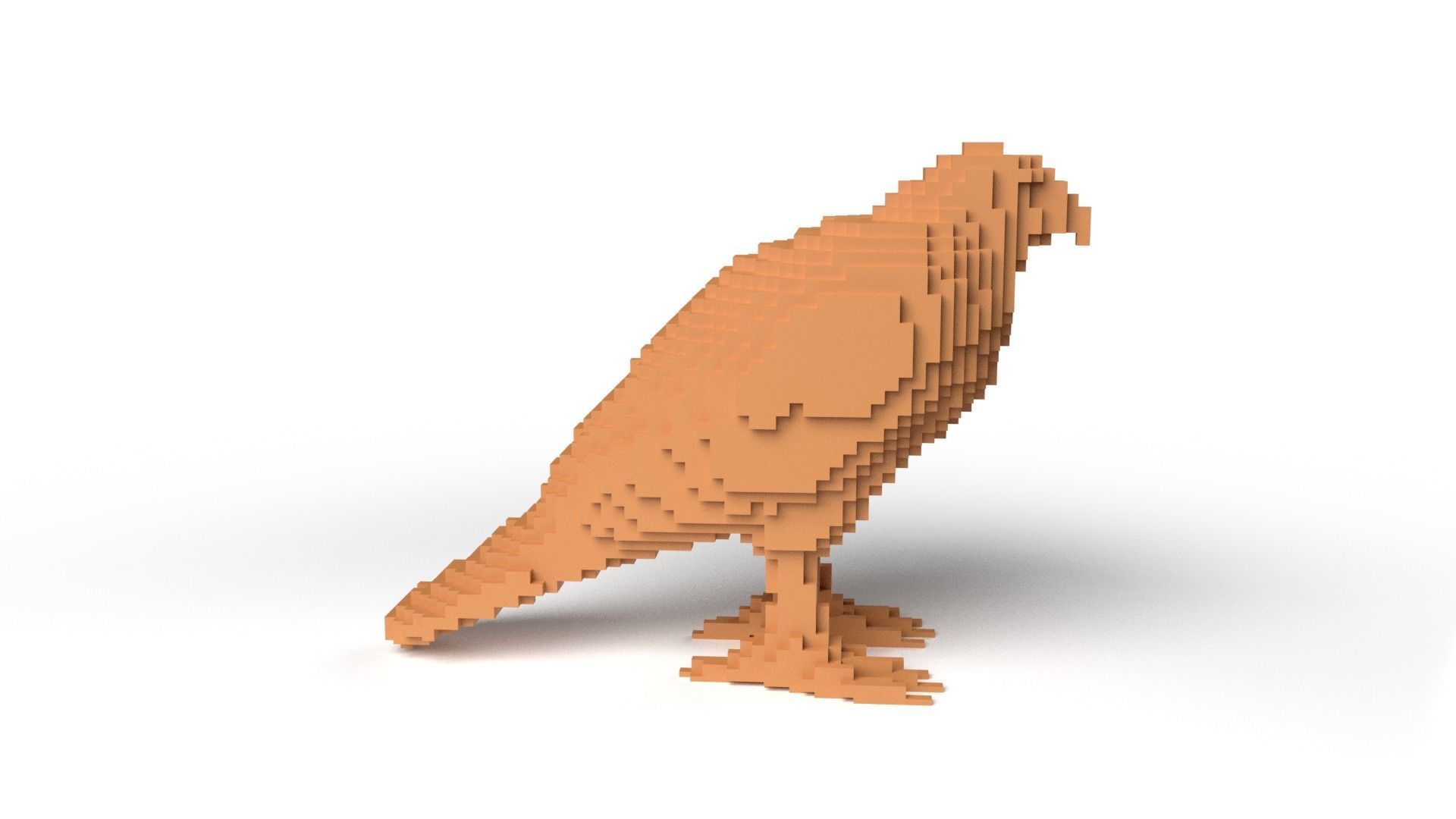 Hawk Minecraft Voxel Low-poly 3D model_3