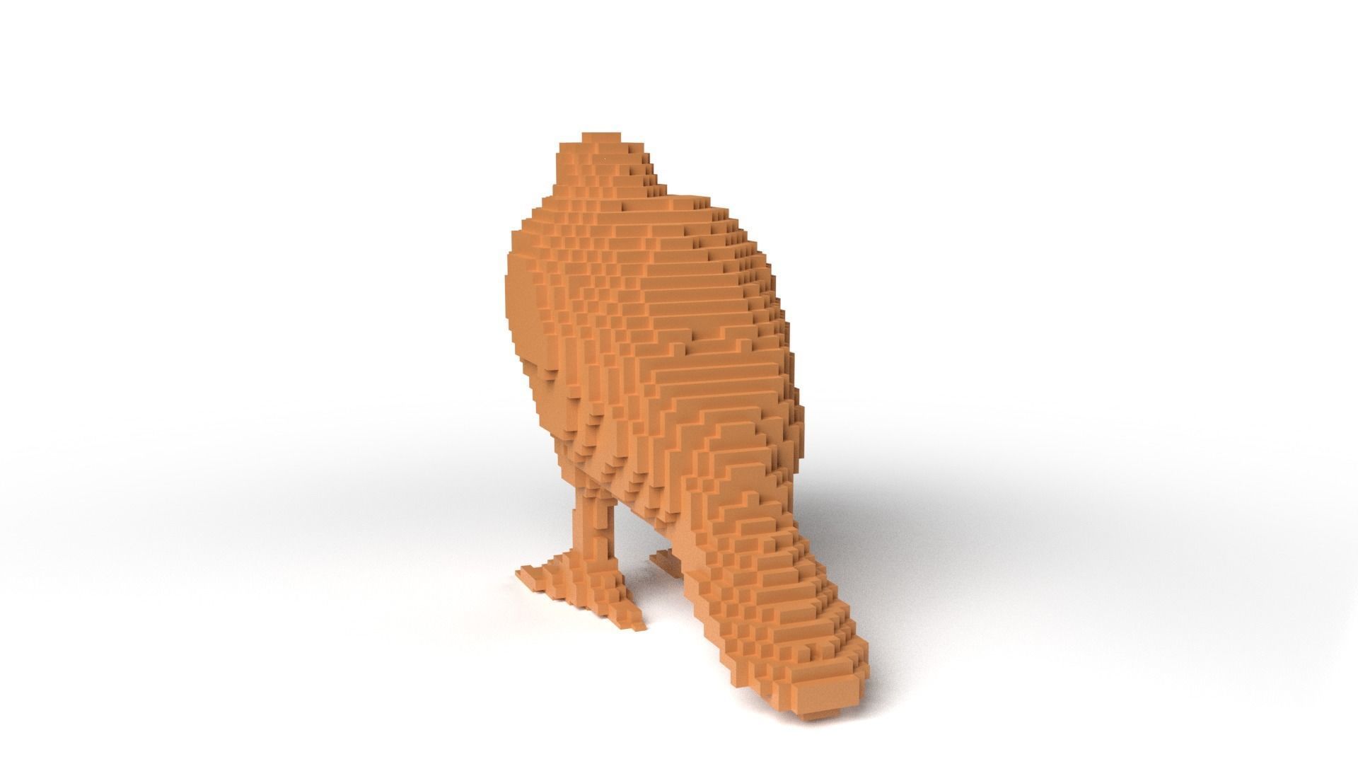 Hawk Minecraft Voxel Low-poly 3D model_5
