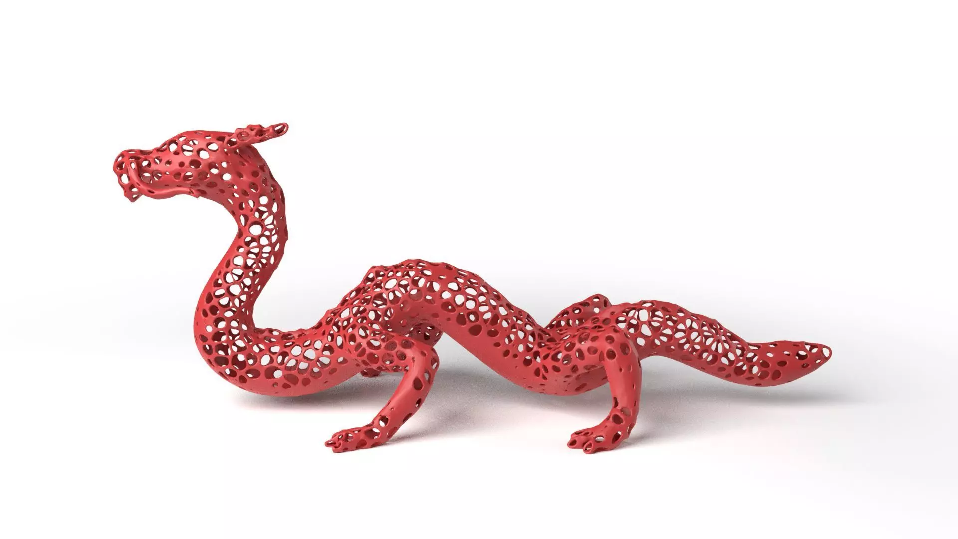 Dragon Voronoi Low-poly 3D model_0