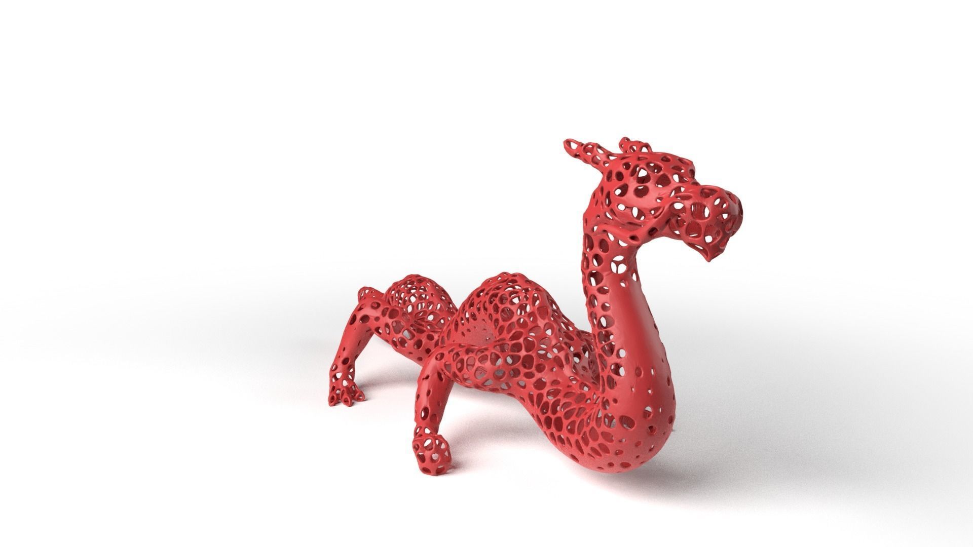 Dragon Voronoi Low-poly 3D model_2