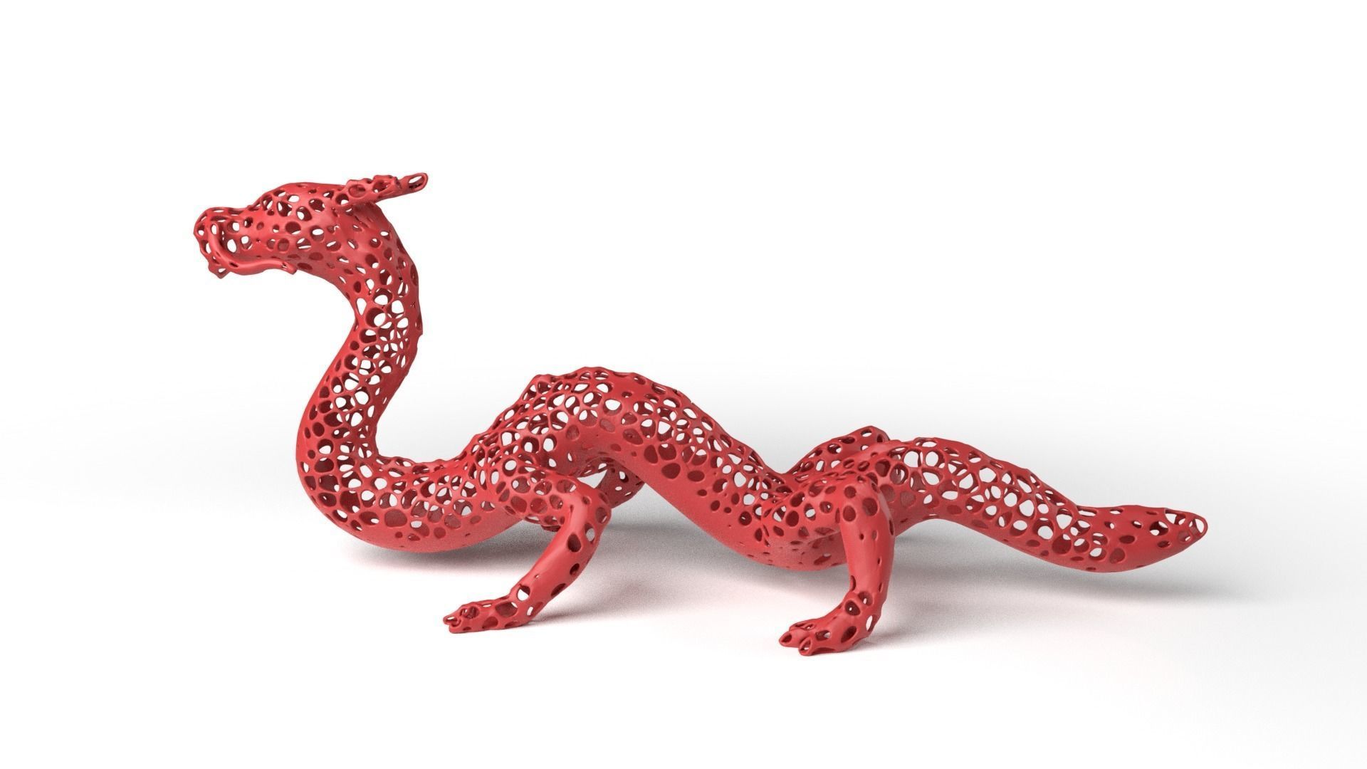 Dragon Voronoi Low-poly 3D model_6