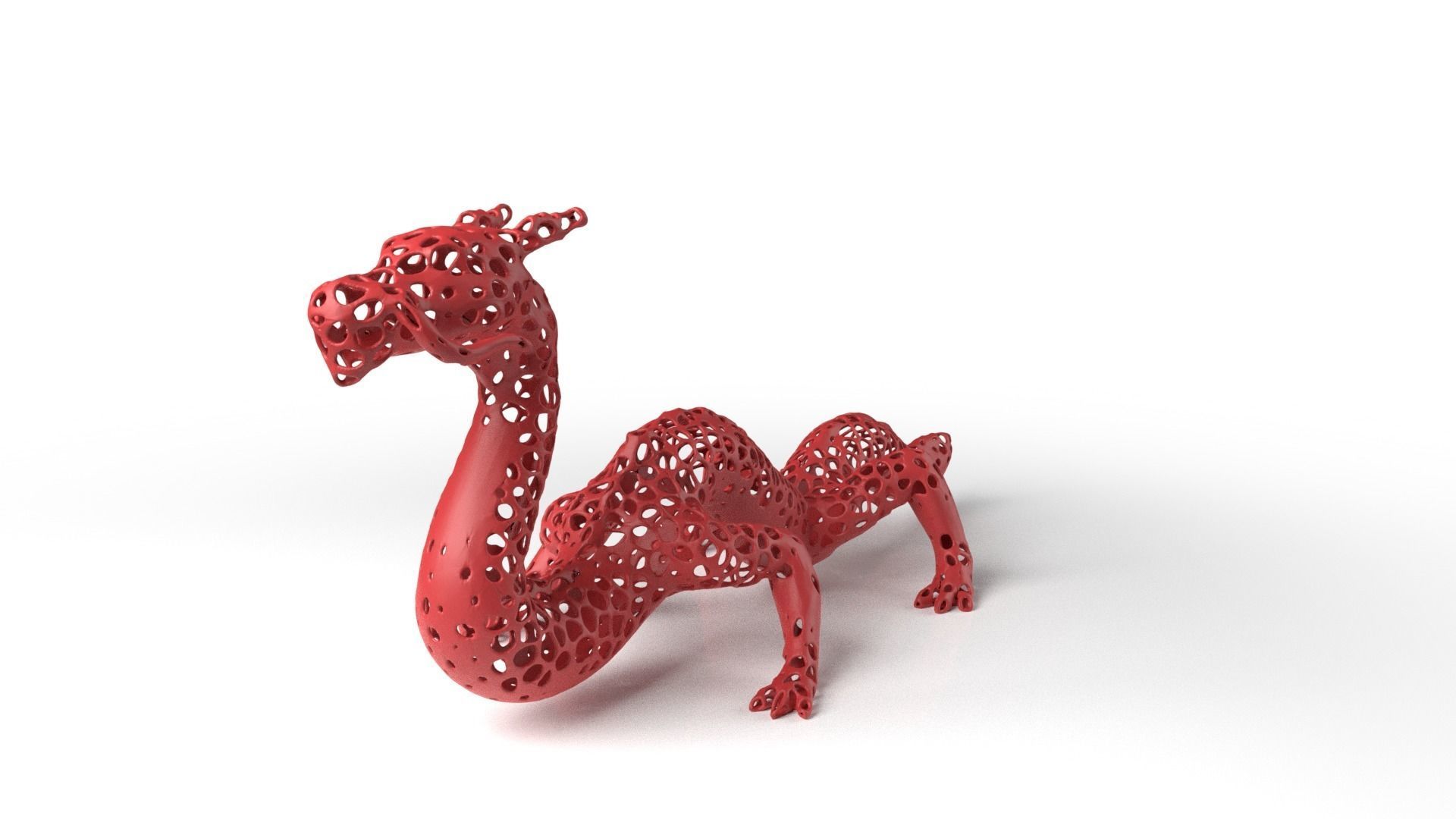 Dragon Voronoi Low-poly 3D model_1