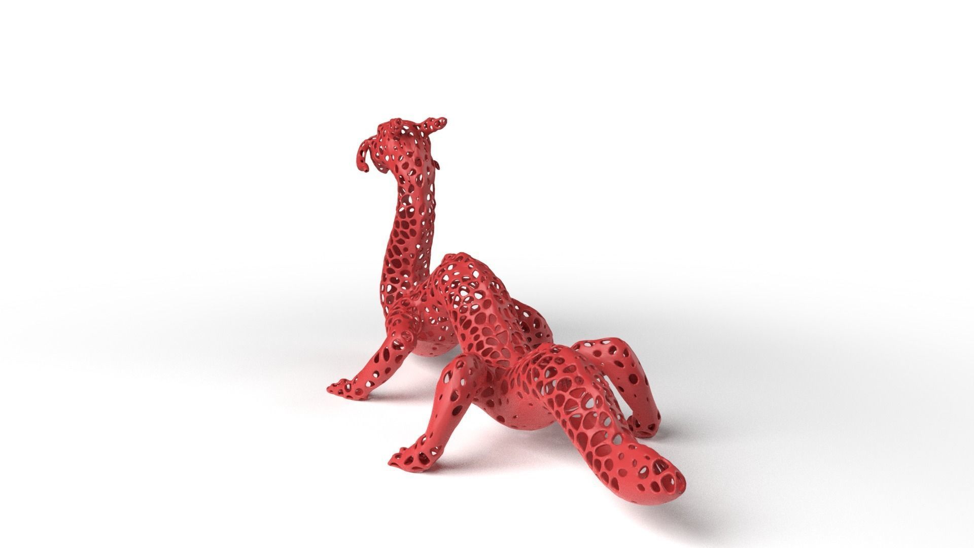 Dragon Voronoi Low-poly 3D model_5