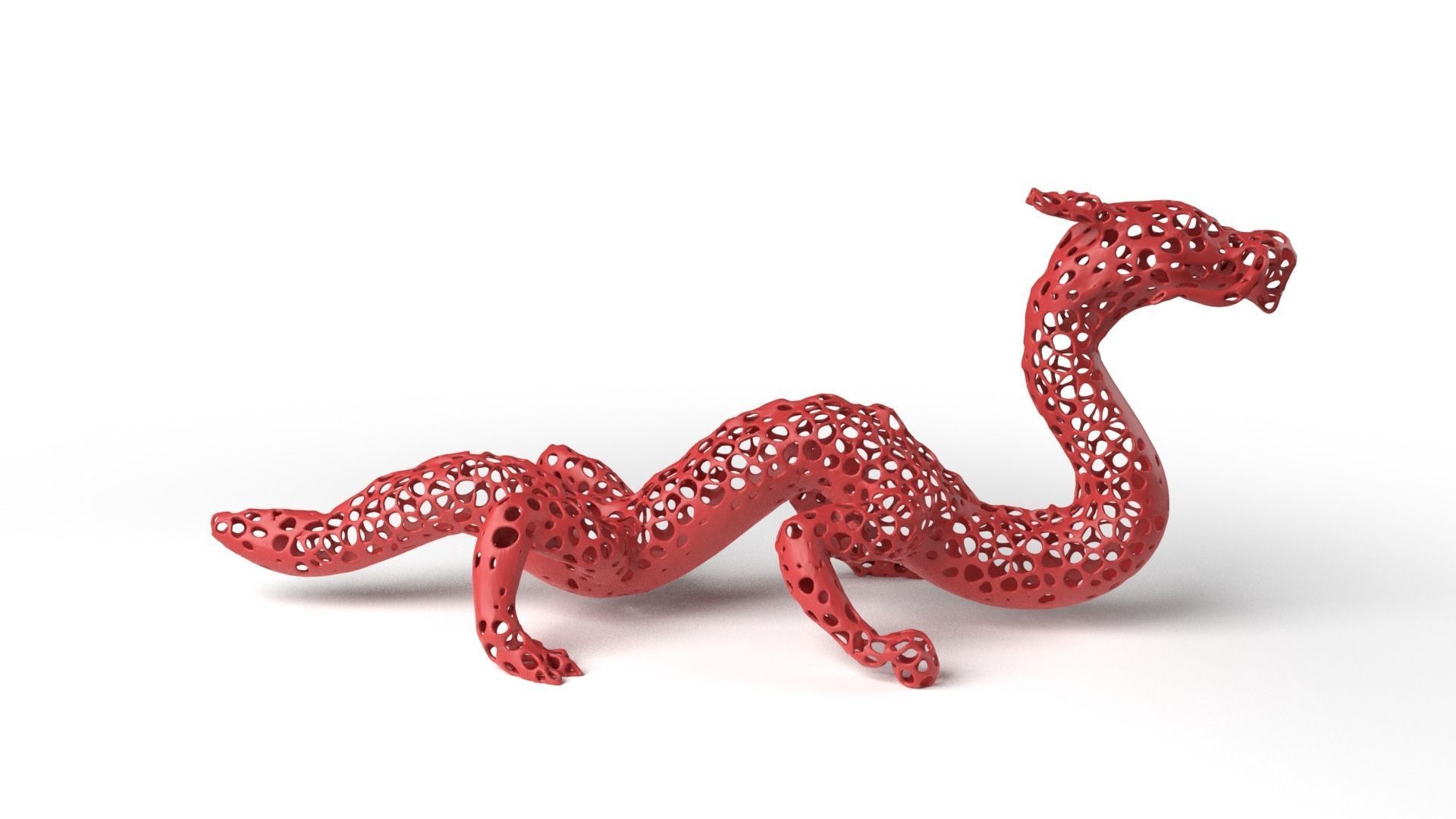 Dragon Voronoi Low-poly 3D model_3