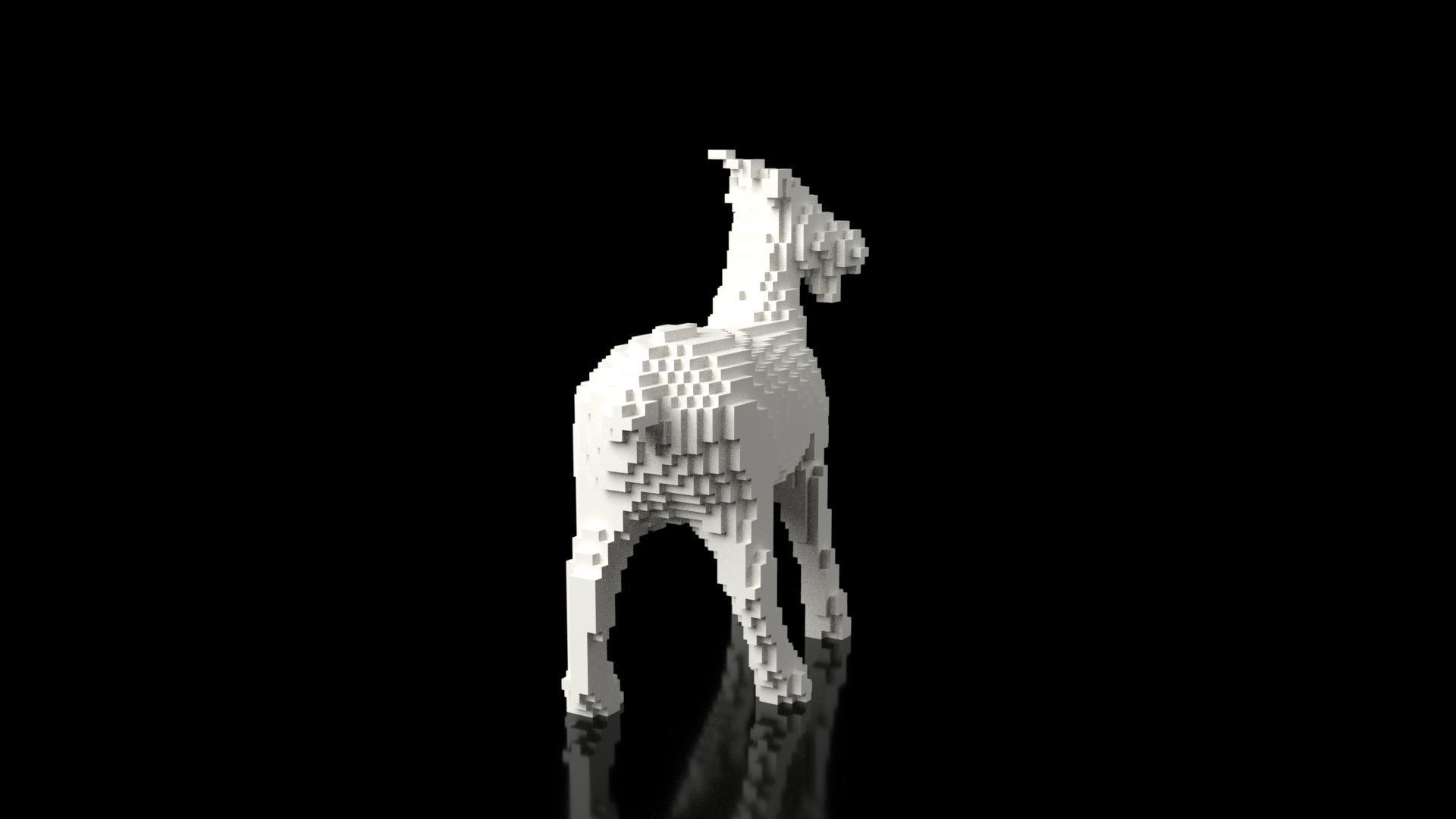 Goat Minecraft Voxel Low-poly 3D model_1