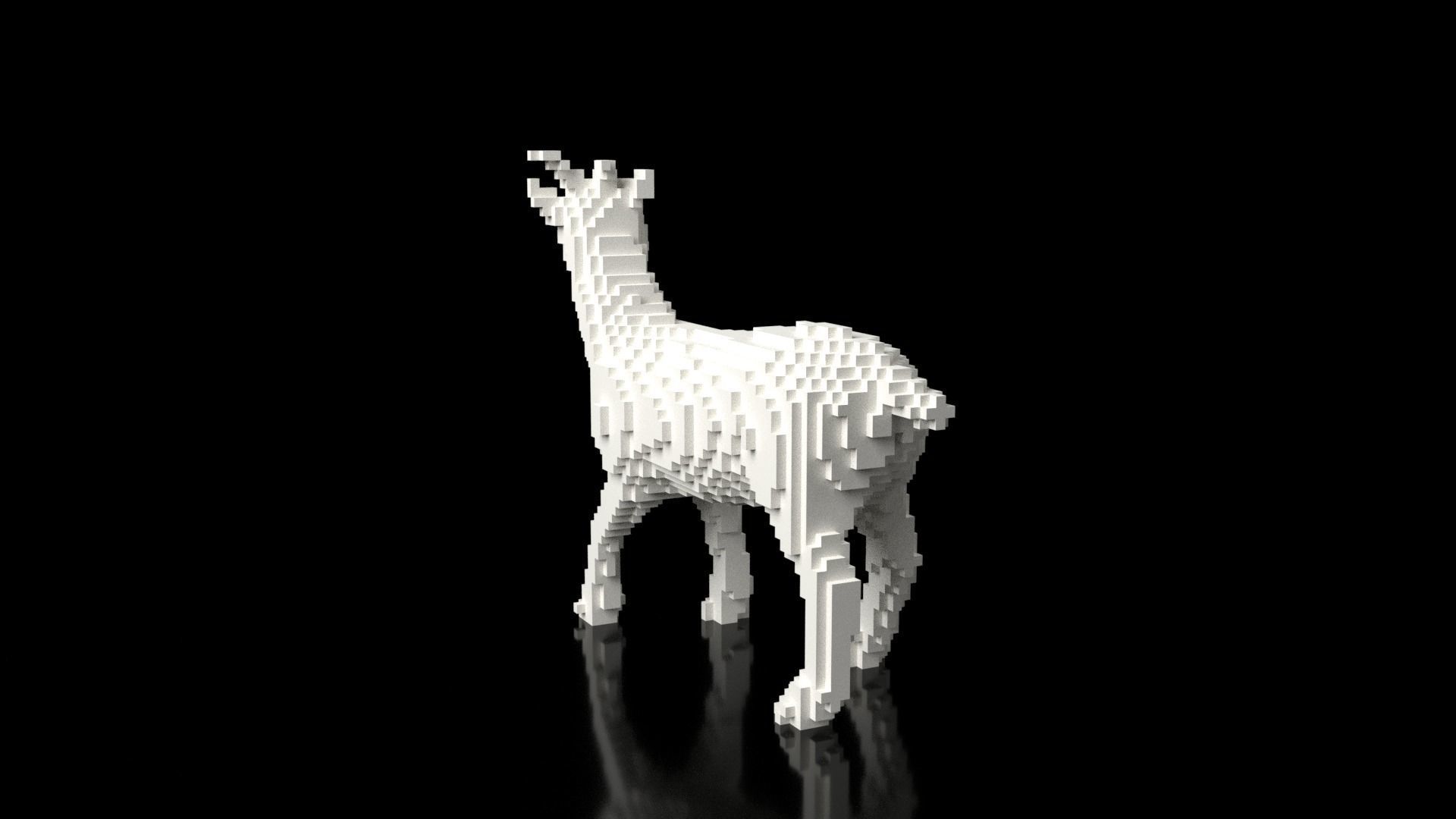 Goat Minecraft Voxel Low-poly 3D model_2