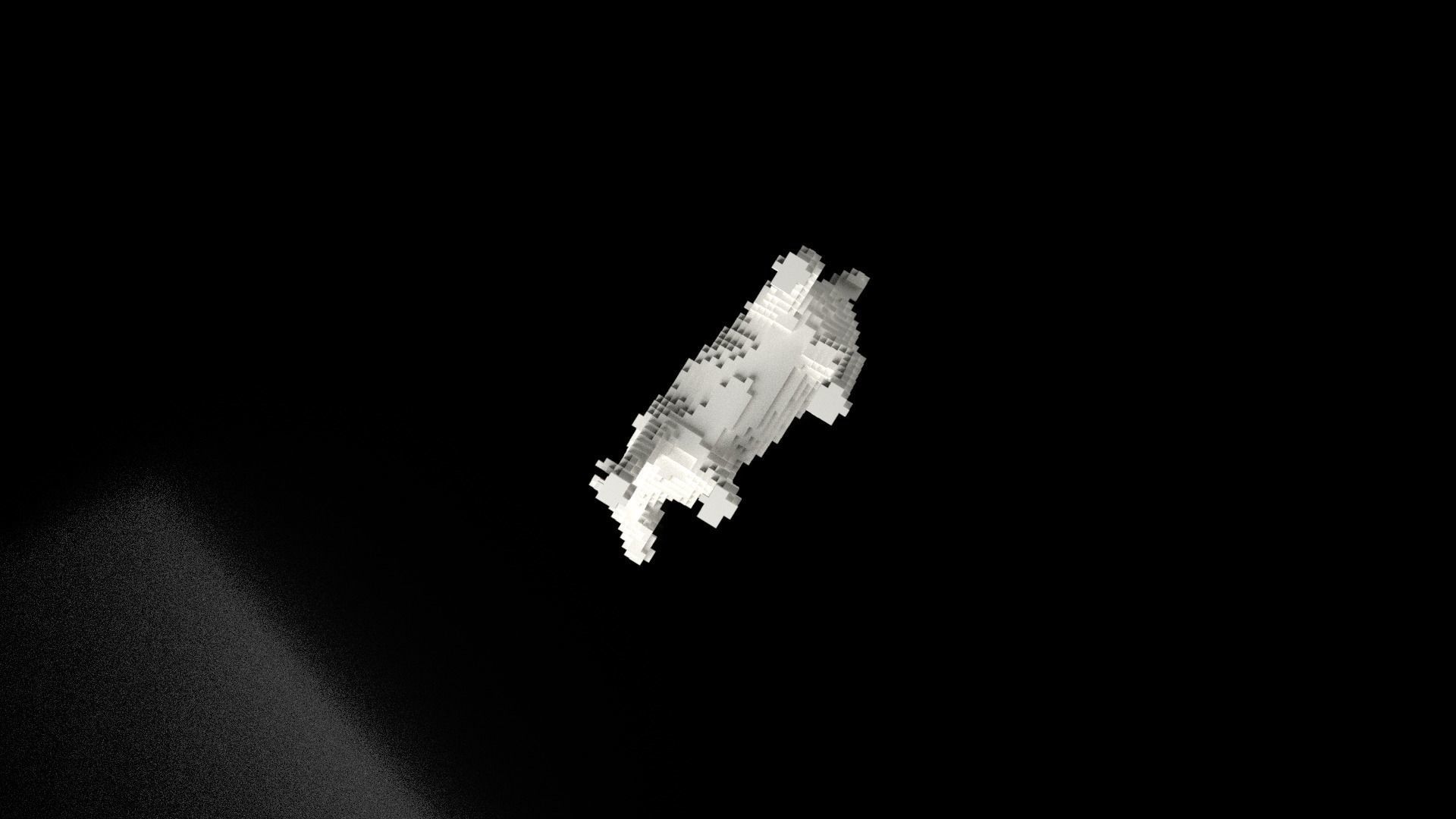 Goat Minecraft Voxel Low-poly 3D model_8