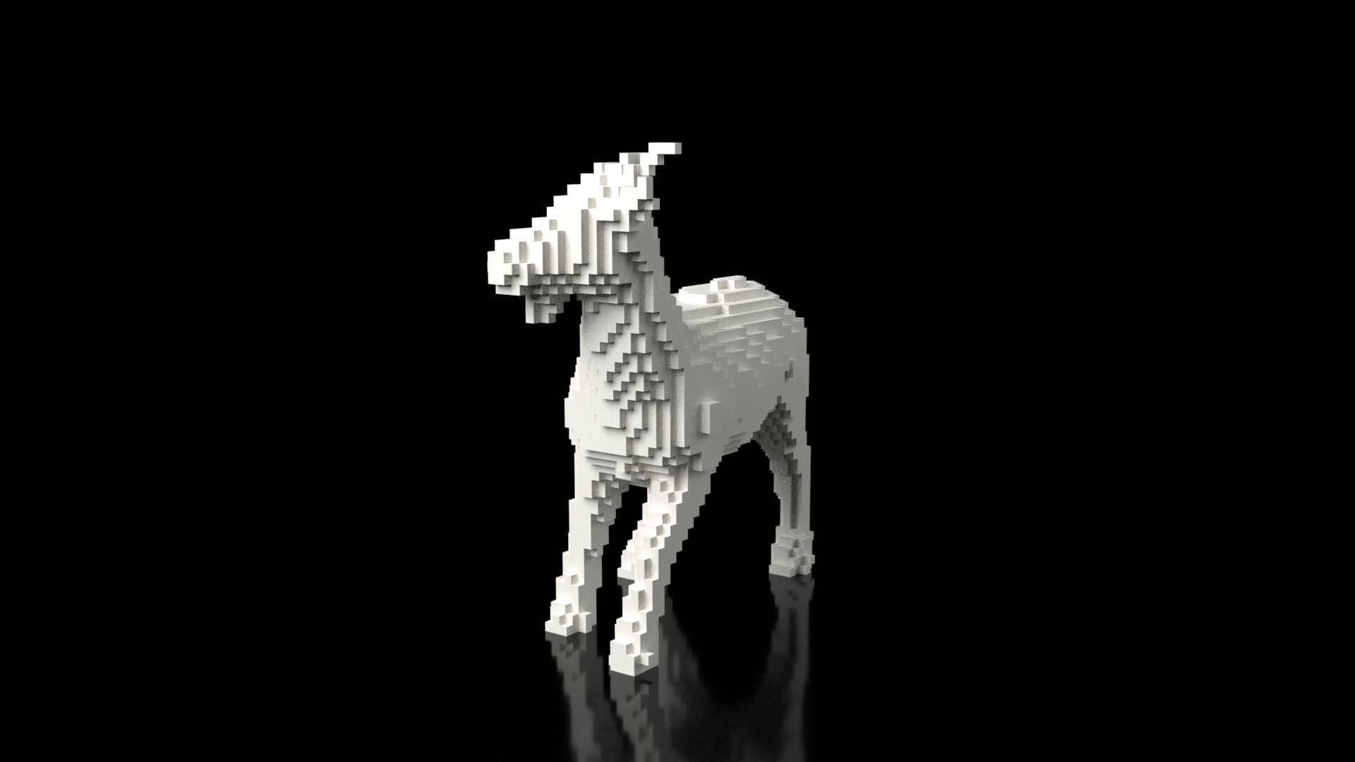 Goat Minecraft Voxel Low-poly 3D model_4