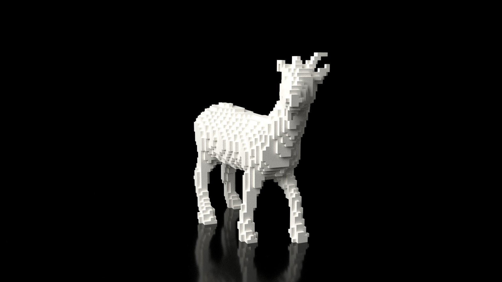 Goat Minecraft Voxel Low-poly 3D model_5