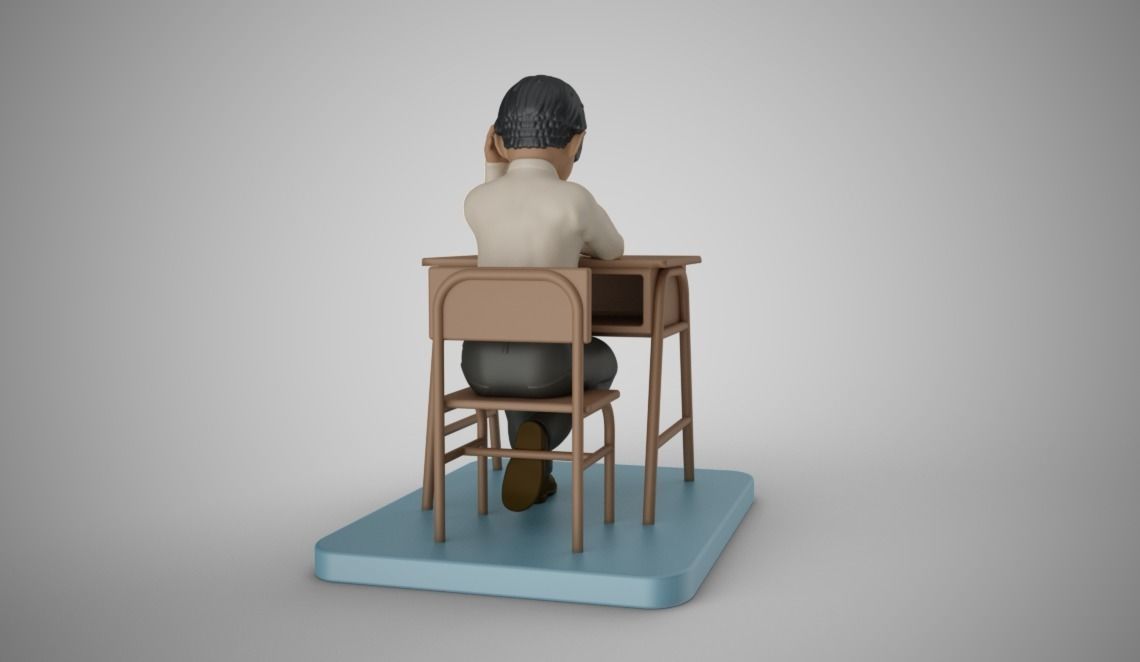 Little Boy Writing 3D print model_8