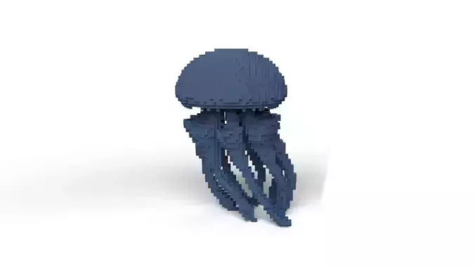 Jellyfish Minecraft Voxel Low-poly 3D model