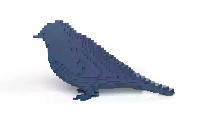 Swallow Minecraft Voxel Low-poly 3D model
