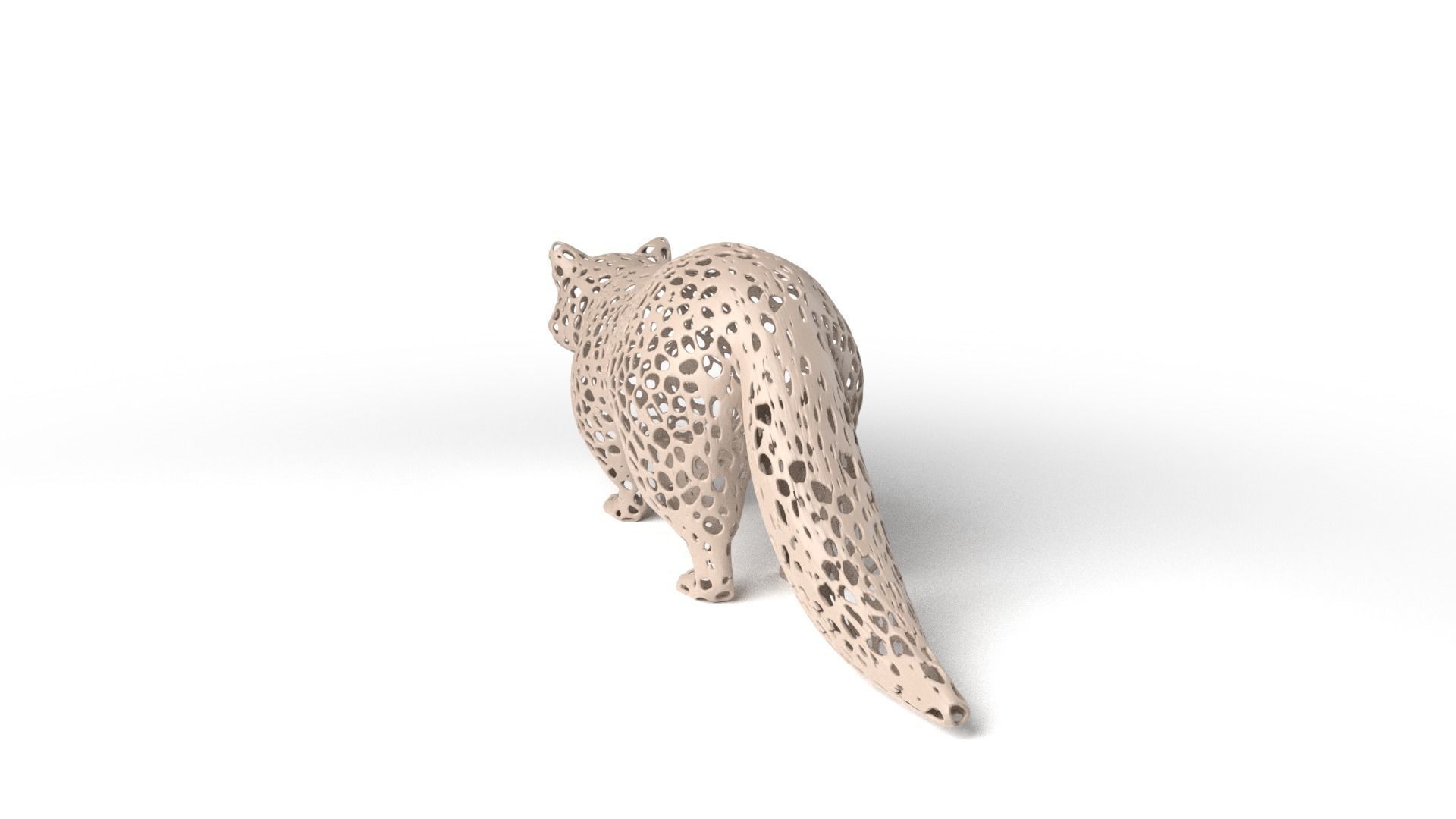 Raccoon Voronoi Low-poly 3D model_5