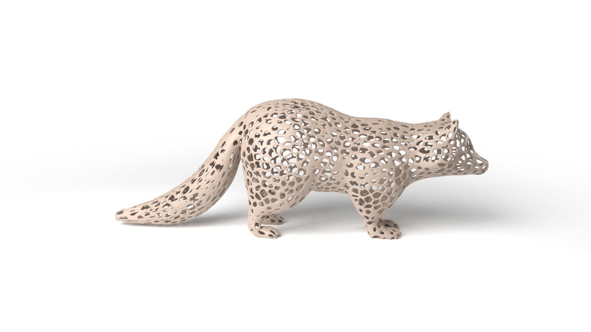 Raccoon Voronoi Low-poly 3D model_3