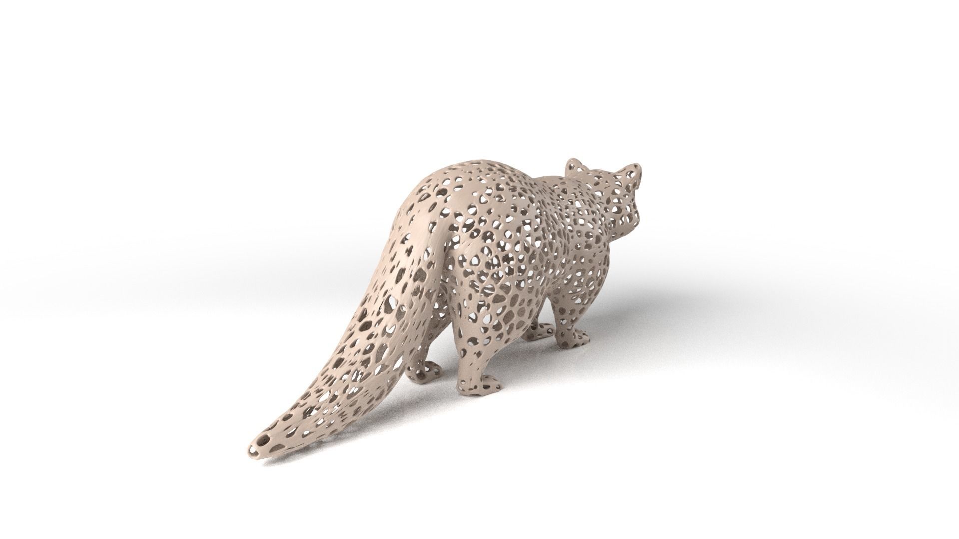 Raccoon Voronoi Low-poly 3D model_4