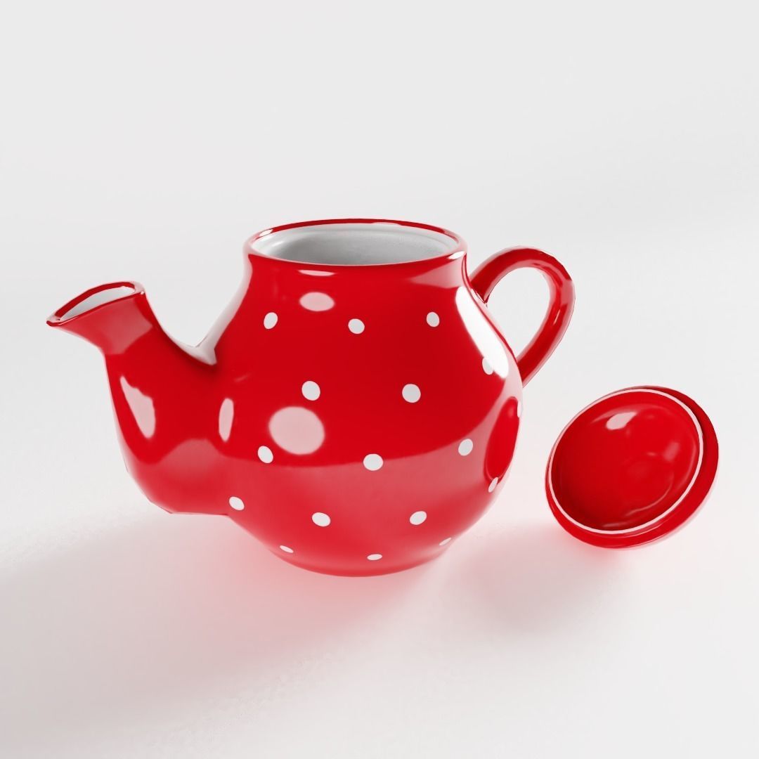 Polka Dot Teapot 3D model_1