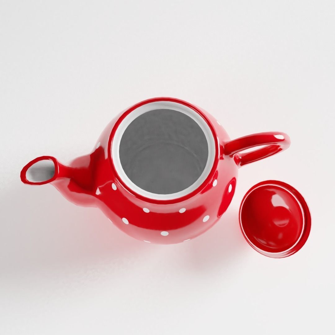 Polka Dot Teapot 3D model_2