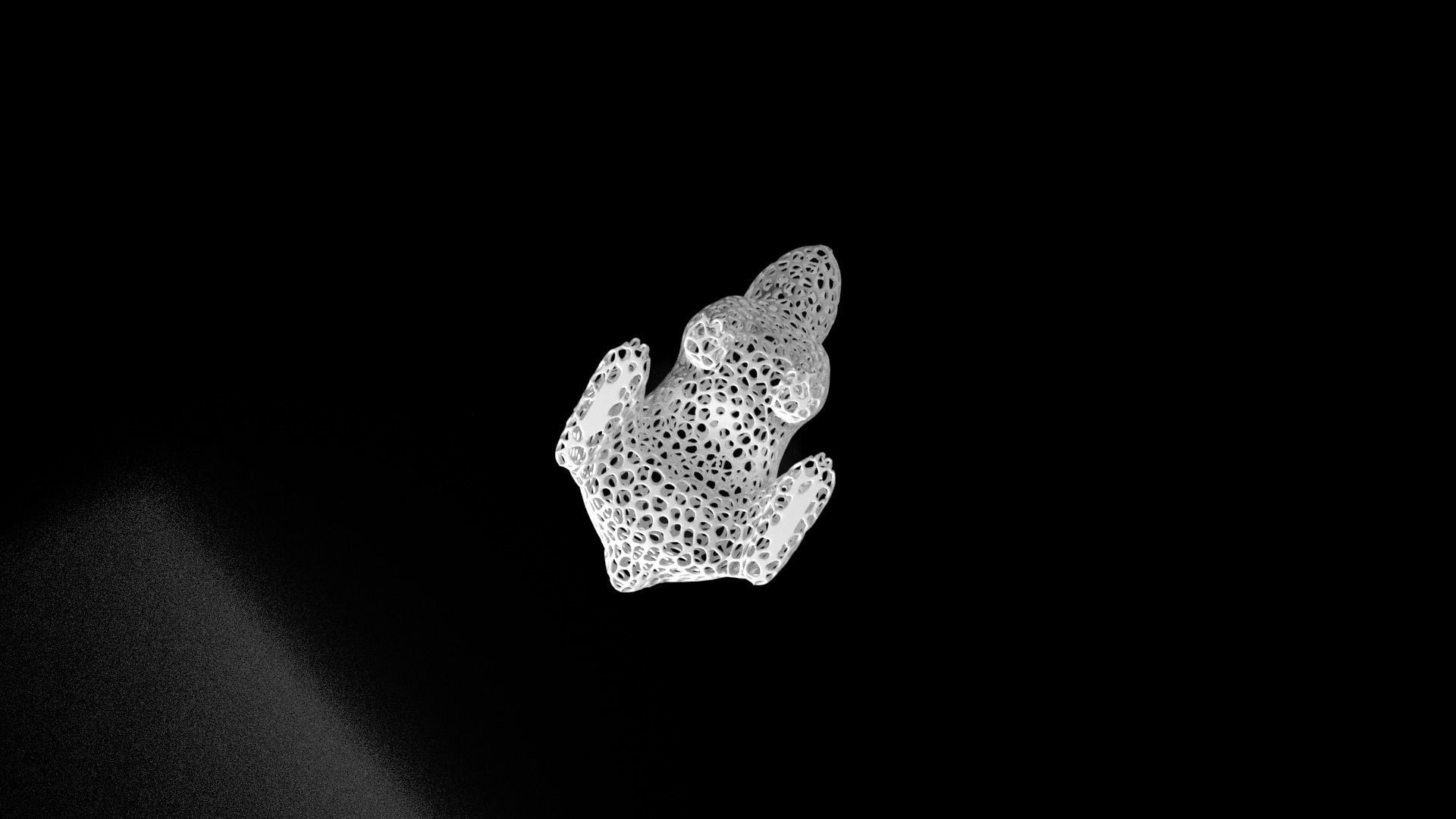 Rabbit Voronoi Low-poly 3D model_8