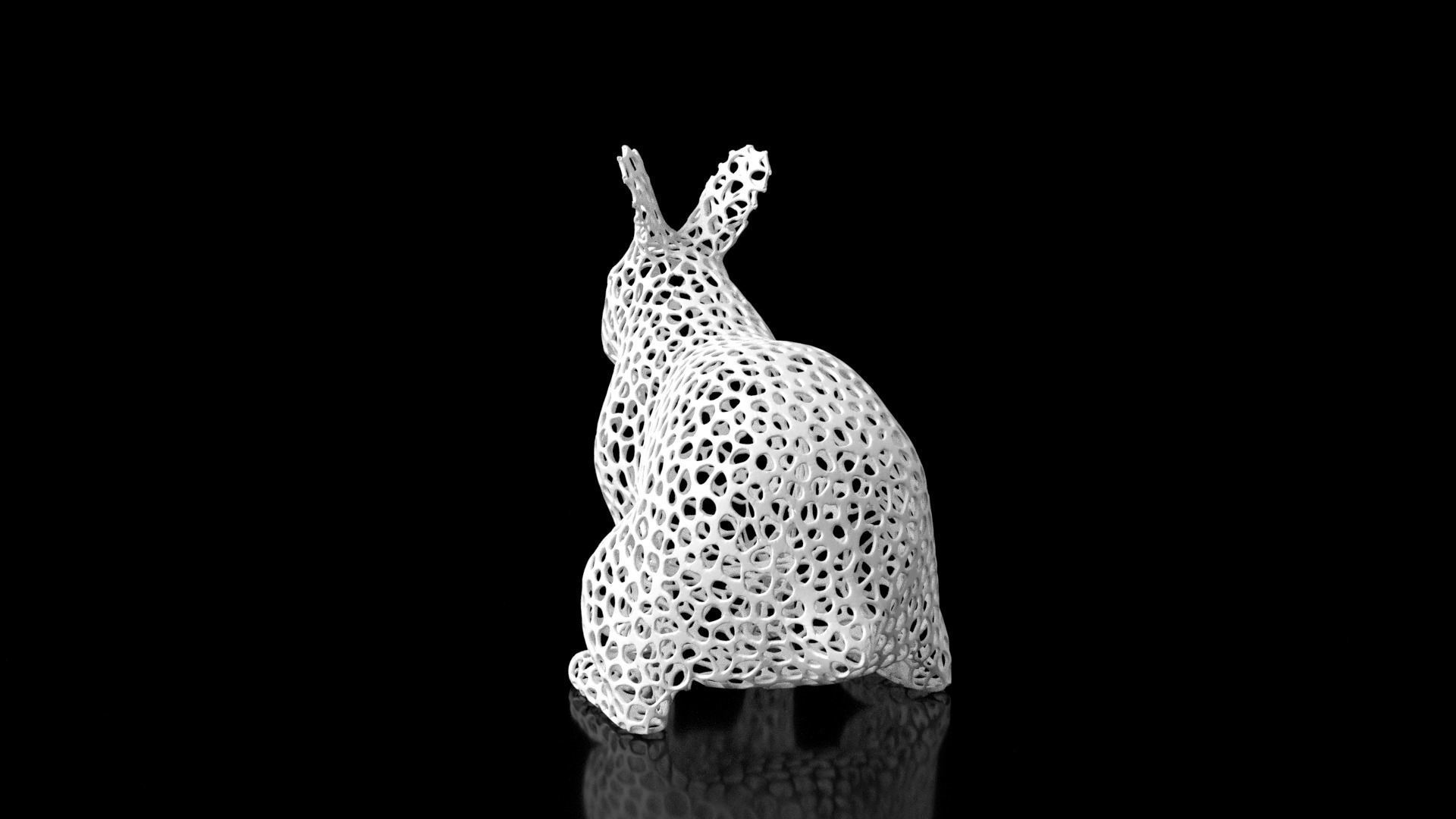 Rabbit Voronoi Low-poly 3D model_5