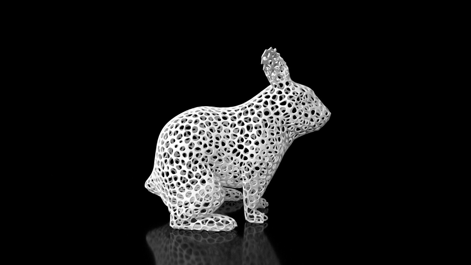 Rabbit Voronoi Low-poly 3D model_3