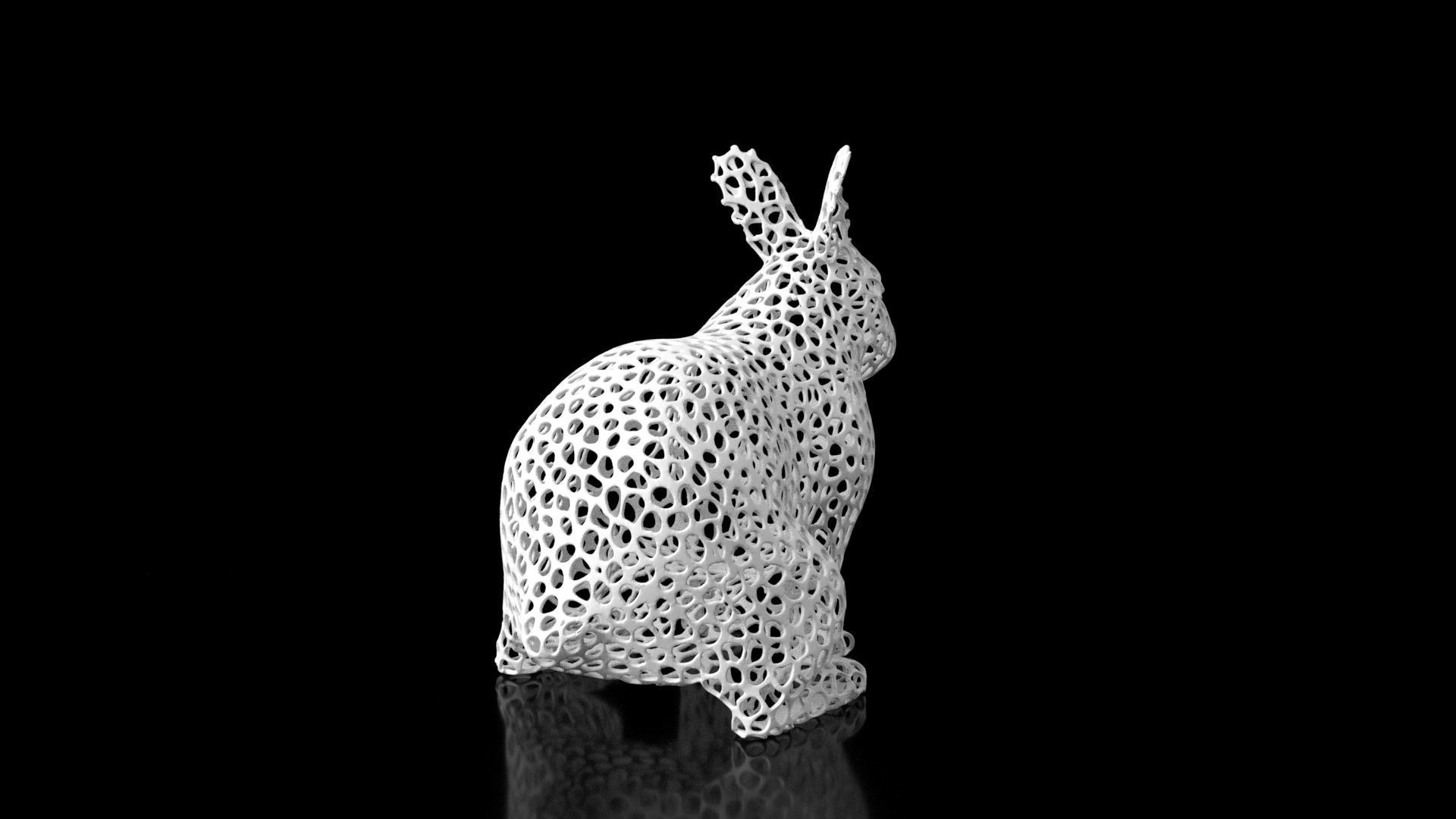 Rabbit Voronoi Low-poly 3D model_4