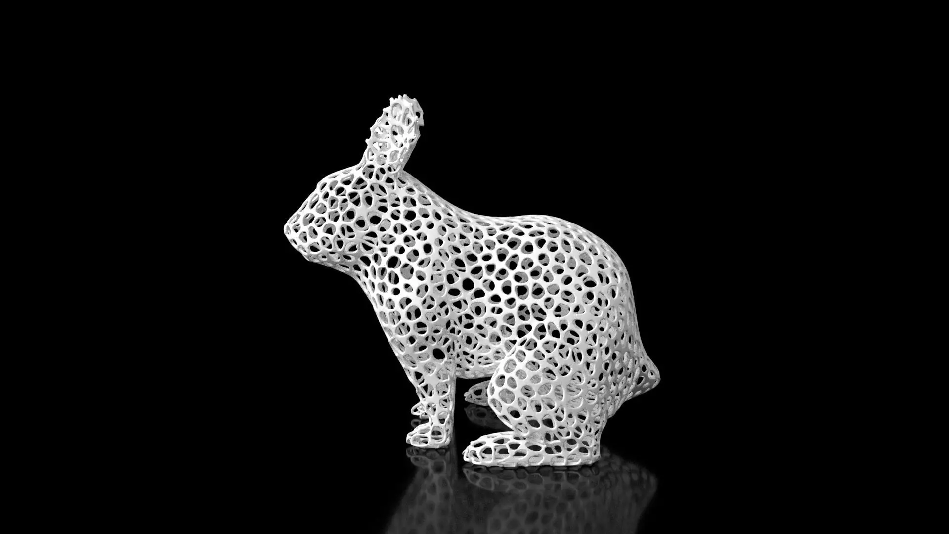 Rabbit Voronoi Low-poly 3D model_0