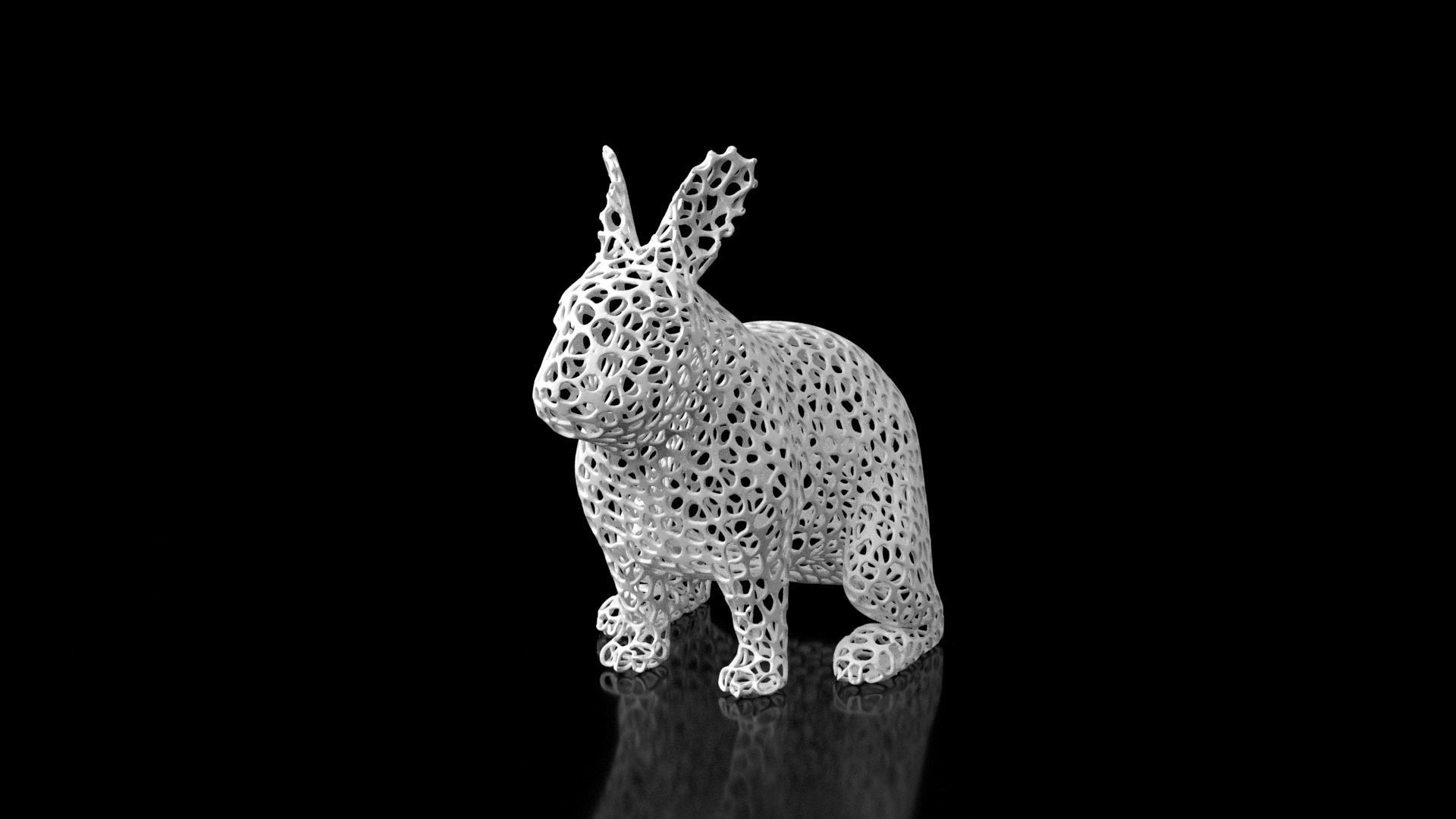 Rabbit Voronoi Low-poly 3D model_1