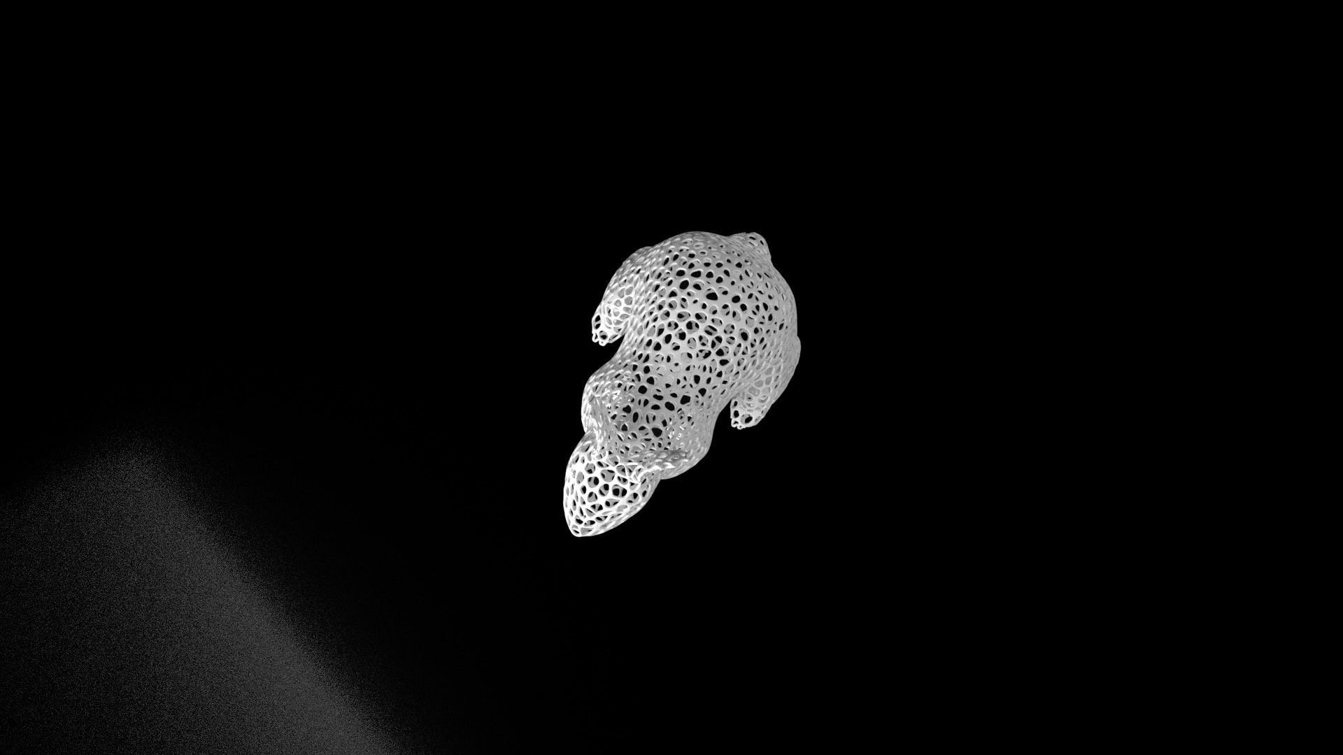 Rabbit Voronoi Low-poly 3D model_7