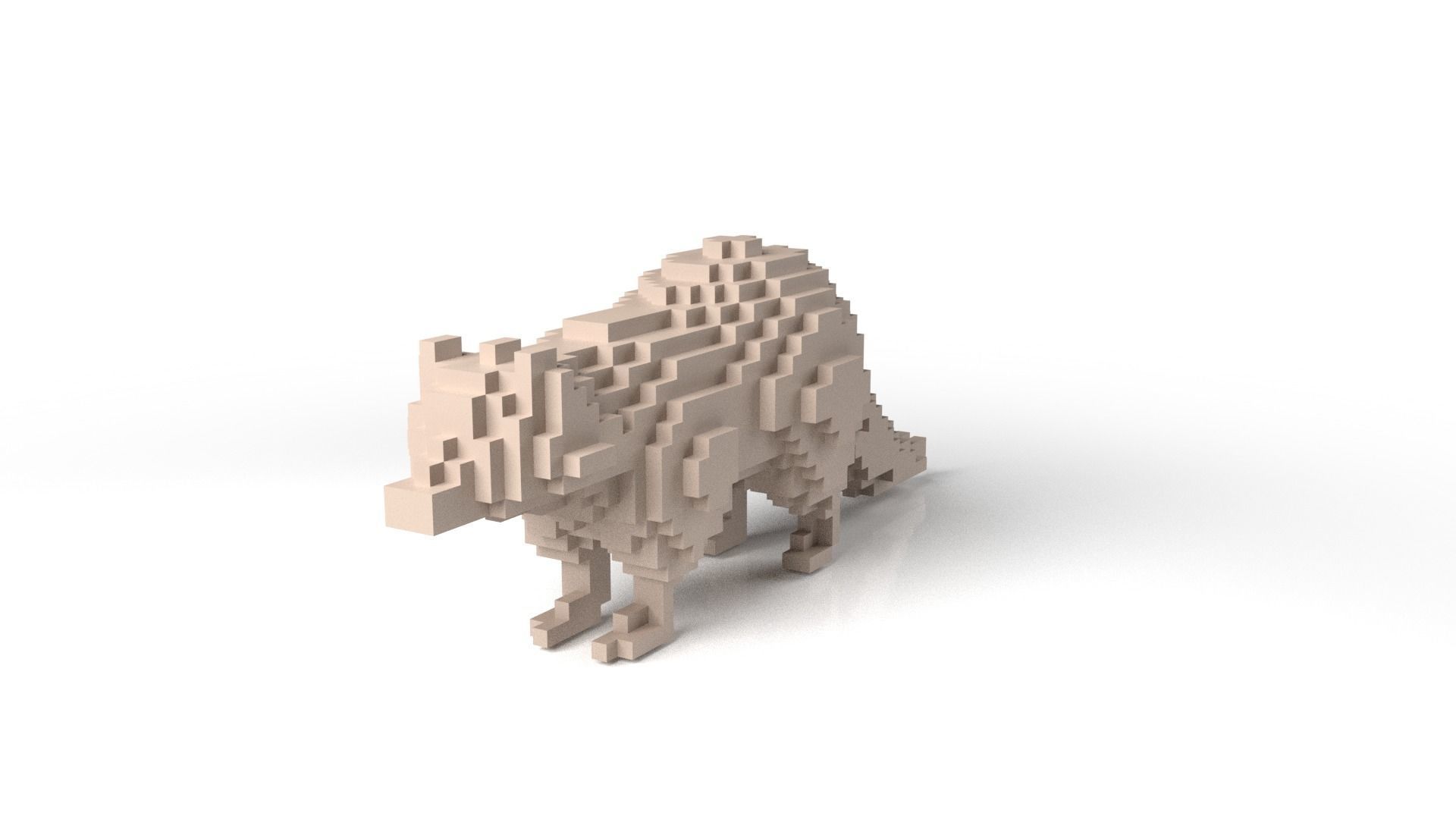 Raccoon Minecraft Voxel Low-poly 3D model_1