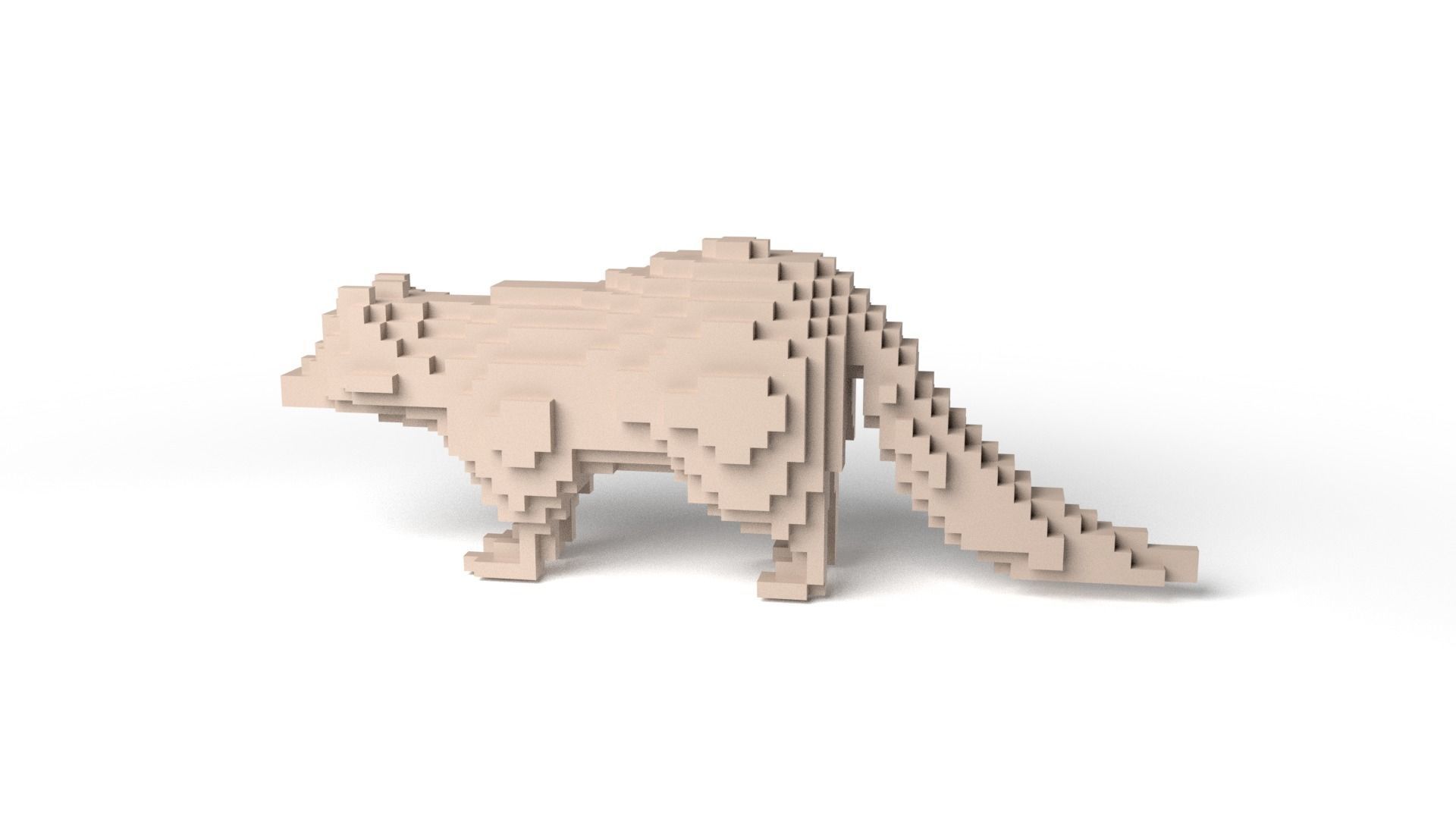 Raccoon Minecraft Voxel Low-poly 3D model_6