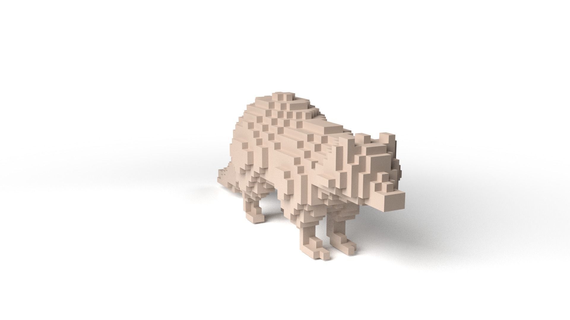 Raccoon Minecraft Voxel Low-poly 3D model_2