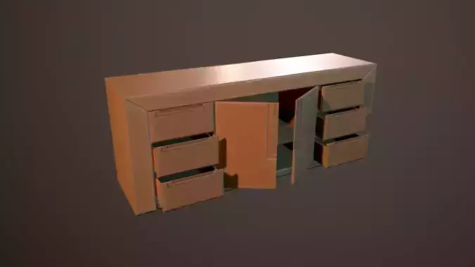 Shelf TV PBR Game Ready Model