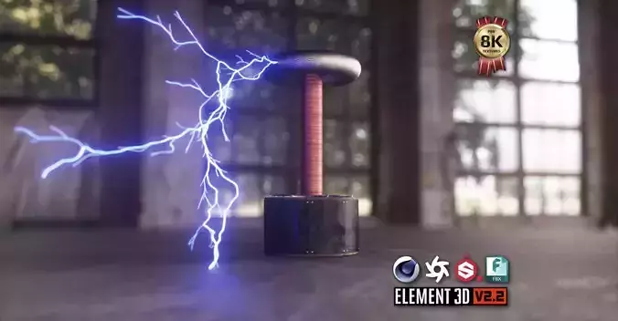 Tesla Coil Low-poly 3D model