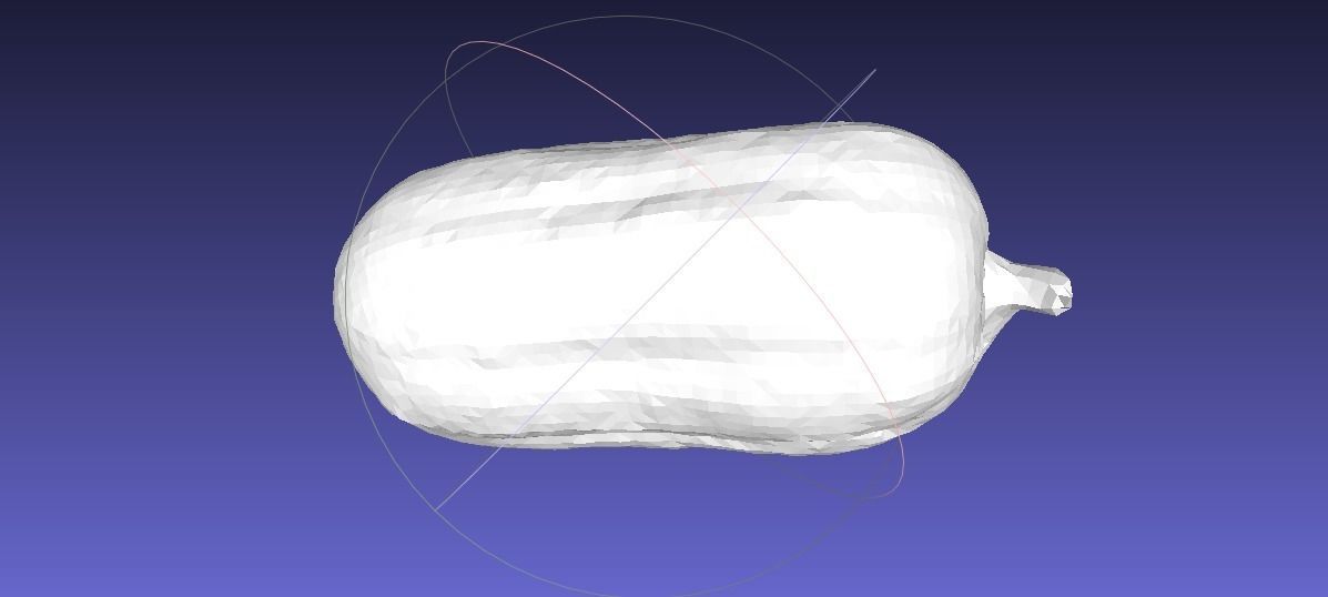 Squash pumpkin flying in air Low-poly 3D model_2