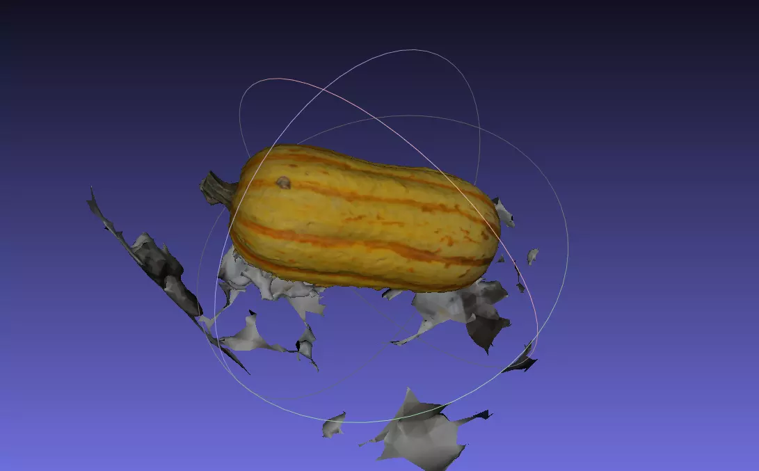 Squash pumpkin flying in air Low-poly 3D model_0