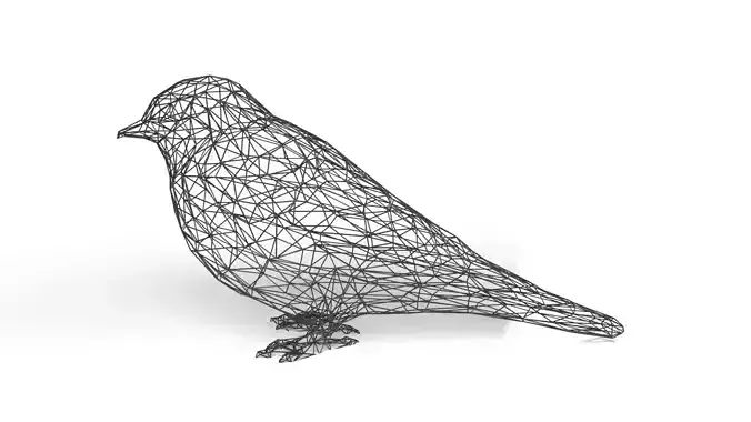 Swallow Wireframe Low-poly 3D model