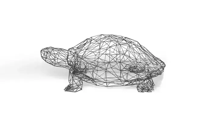 Turtle Wireframe Low-poly 3D model