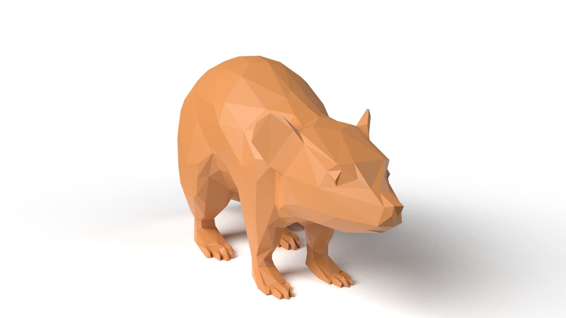 Mouse Low Poligonal Low-poly 3D model_2