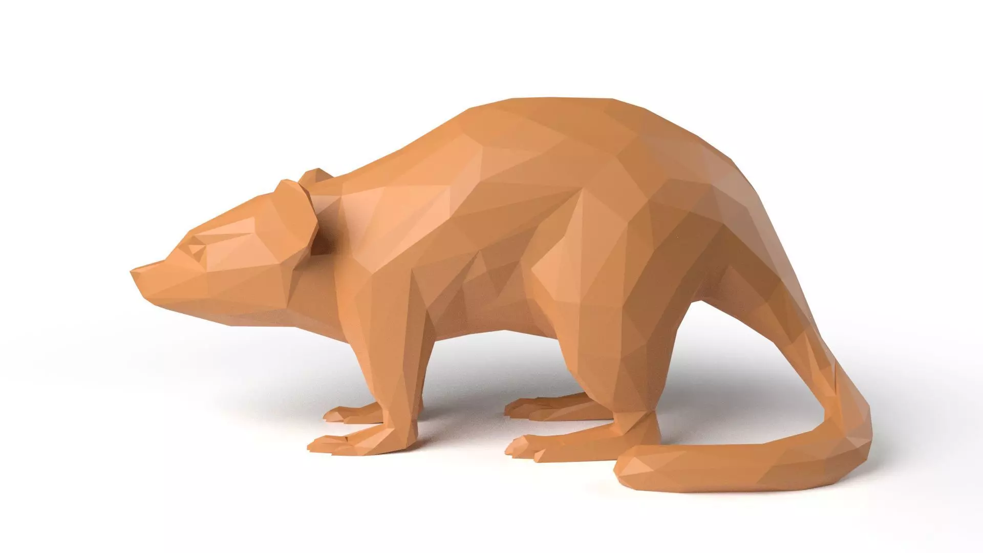 Mouse Low Poligonal Low-poly 3D model_0