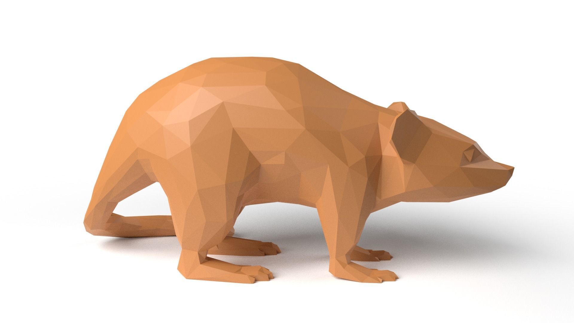 Mouse Low Poligonal Low-poly 3D model_3